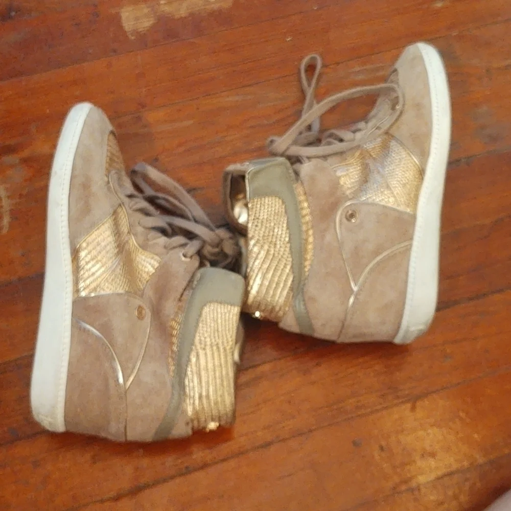 Michael Kors Nikko Wedge High Top Suede Sneakers Sz 8.5